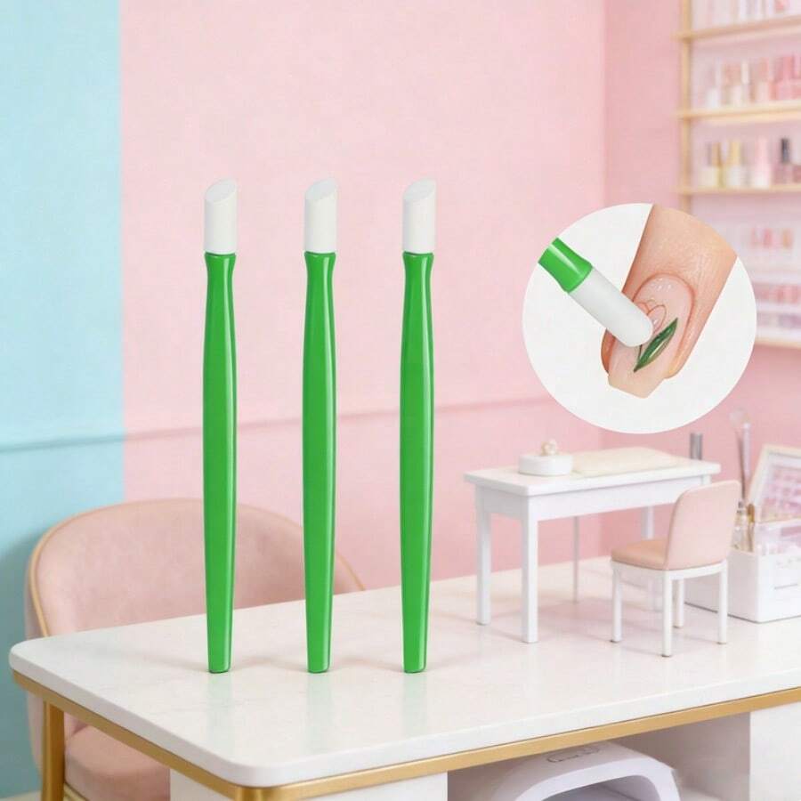 5/10pcs Set Embossed Silicone Massage Stick & Nail Care Dual-Use Mini Curved Nail Clippers, Portable Nail Rhinestone & Pearl Tweezers - Multicolor - View 1