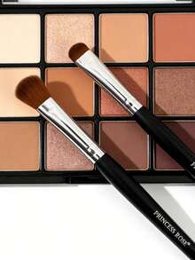 Princess Rose 2件套眼部化妆刷套装 - 柔软蓬松的眼影刷和专业的遮瑕高光刷，合成刷毛，用于精准眼妆、晕染和轮廓修饰 - 黑色 - 查看 8