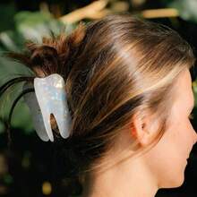 2 Stück zahnförmige Haarklammern aus Acetat, geeignet für Frauen und Mädchen, können als Geschenk für Zahnärzte, Assistenten und Dentalfachkräfte verwendet werden. Das Design ist exquisit und niedlich, aus Acetatfaser gefertigt, geeignet für Bräute zum Tragen und eine ideale Wahl für Brautjungfern als Sommerhaar-Accessoires, Strandklammern, Urlaubsklammern, Reise - Verschiedenfarbig - Übersicht 3