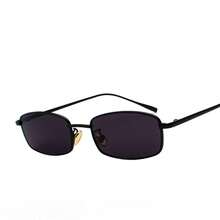 1副迷你复古方形金属框时尚眼镜，黑色朋克Y2K时尚街拍道具 - 黑色 - 查看 2