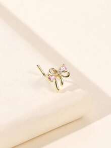 1 chiếc khuyên mũi hình bướm đính đá lấp lánh màu bạc thời trang, sang trọng dành cho nữ, trang sức xỏ mũi đeo hàng ngày. - Vàng - Xem 2