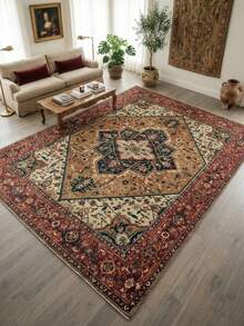1pc Vintage Persian-Bohemian Classic Floral Rug/Carpet/Area Rug/Doormat, Soft Faux Wool, Suitable For Bathroom, Kitchen, Entryway, Hallway, Bedside, Living Room, Bedroom, All Season Machine Washable, Home Decor - Multicolor - View 2