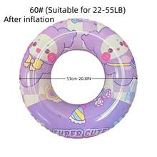 1pc Creative Cartoon Girl Inflatable Swimming Ring, Children's Swimming Pool Summer Beach Party Decor Accessory - Lilac Purple - View 8