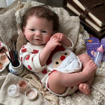 Vivian siliconen babypop van 45 cm (18 inch), handgemaakte, zachte reborn babypop, verjaardagscadeau (nauwkeurige anatomische structuur)