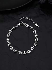 1 chiếc vòng tay nữ màu bạc, kiểu dáng tối giản, tinh tế, thích hợp đeo hàng ngày. - Bạc - Xem 3