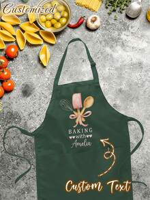 Custom Apron With Text And Personalized Photo, Personalized Mother's Day Apron, Waterproof Apron, Customized Funny Cooking Kitchen Apron, Customize Text, Chef Cook Apron, Ideal Gift For Anniversaries, Unique Gift For Women, Chef, Mom, Dad, Husband, Girlfriend, Boyfriend, Weddings Gift For Him, Gift For Her - Multicolor - View 3