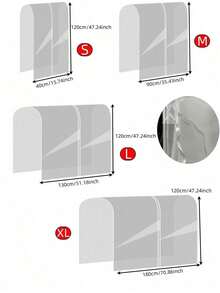 Thickened Transparent PEVA Material Garment Dust Bags, Breathable And Waterproof, Can Be Hung For Clothing Storage, Suitable For Wardrobe, Closet And Home Decor - Translucent (bottomless) - View 2