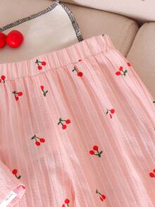 2pcs Baby Girls Cute Fresh Suspender Top + Pants Set, Spring/Summer - Pink - View 3