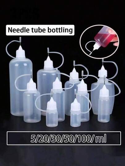 1/3pcs 30ml Refillable Precision Tip Glue Bottles, Easy Squeeze Dispenser Bottles, Suitable For Paper Cutting DIY Crafts And School