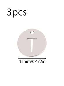 Bộ 3 mặt dây chuyền bằng thép không gỉ rỗng hình 26 chữ cái tiếng Anh, tự làm phụ kiện trang sức thời trang cho nữ. - mặt dây chuyền - Xem 48