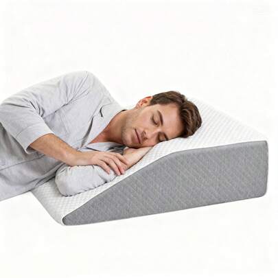 7" Bed Wedge Pillow With Removable Washable Cover,Flat Top Bolster For Leg & Ankle Elevation Post Surgery Support Pillow