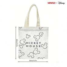 MINISO X Disney Mickey Mouse Icon Print Canvas Tote Bag - Reusable Shopping Bag For Daily Use - 1 cái - Xem 5