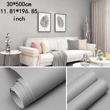 Self-Adhesive Solid Color Wallpaper Roll - Waterproof, Rainbow Colors, Fabric Texture Suitable For Kitchen, Bedroom, Living Room Furniture And Home Decor - Available In Coffee, Gray, White, Cream, Green, Blue, Yellow - 1 Volume - View 20