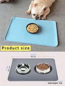 1 件 19*12 英寸硅胶宠物餐垫/防滑碗垫，可有效防止食物掉落和水洒在地上，宠物进食时不会受到干扰。硅胶垫。 - 查看 2