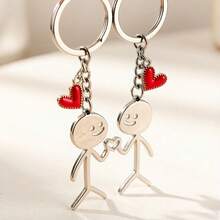 Bộ 2 móc khóa hình trái tim, quà tặng. - Nhiều màu - Xem 1