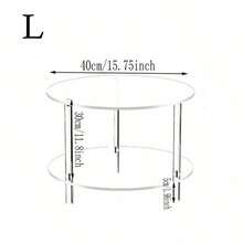 1 Bộ Bàn Phụ Bằng Acrylic Trong Suốt, Bàn Trà Tròn Có Thể Tháo Rời, Thích Hợp Cho Phòng Khách, Phòng Ngủ, Phòng Tắm, Hành Lang. - Trong suốt - Xem 7