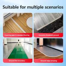 1 pieza Tira de transición de piso de PVC de 1m/39.37 pulgadas, tira de cierre de borde autoadhesiva, tira de junta plana con hebilla - C - Ver 10