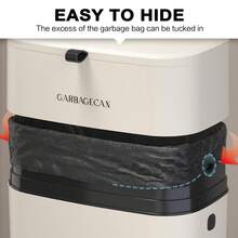 1 thùng rác màu trắng tối giản, thiết kế nắp lật hai chức năng gắn tường, thích hợp cho nhà bếp, văn phòng, phòng tắm, quà tặng dịp lễ Eid, Phục sinh, Giáng sinh. - trắng - Xem 3