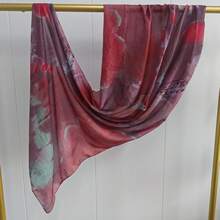 1pc Tie-Dye Casual Polyester Printed Scarf, All Season - Lilac Purple - View 9