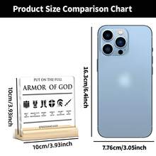 1件“上帝的盔甲”圣经经文亚克力牌匾 - 以弗所书 6:10 励志基督教家居办公室装饰 - 经文摆件，宗教礼物，适合女性、圣诞节、复活节、生日、牧师感恩节、家居装饰 - 黑色-A - 查看 10