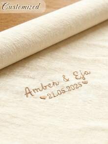 Khăn ăn bằng vải thêu tên và ngày cưới theo yêu cầu cá nhân, có tua rua. Khăn ăn kỷ niệm ngày cưới phong cách Boho thêu theo yêu cầu. Khăn ăn vuông mềm mại, đa năng, thích hợp làm quà tặng cho tiệc cưới, tiệc sinh nhật. - Nhiều màu - Xem 8