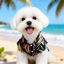 BJAYPET Áo sơ mi Hawaii thoáng khí cho thú cưng, cài cúc phía trước dễ mặc/cởi, phù hợp cho chó nhỏ đến trung bình như chó Maltese và Poodle, áo mát mẻ cho kỳ nghỉ hè. - Nhiều màu - Xem 6