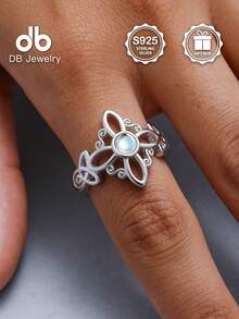 1 chiếc nhẫn nút thắt phù thủy bằng bạc Sterling S925, trang sức dành cho nữ, thích hợp để trang trí hàng ngày, trang trí lễ Phục sinh, trang trí lễ hội âm nhạc, quà tặng lễ Phục sinh, quà tặng Giáng sinh, quà tặng đám cưới, đi kèm hộp quà - Nút thắt phù thủy đá mặt trăng - Xem 11