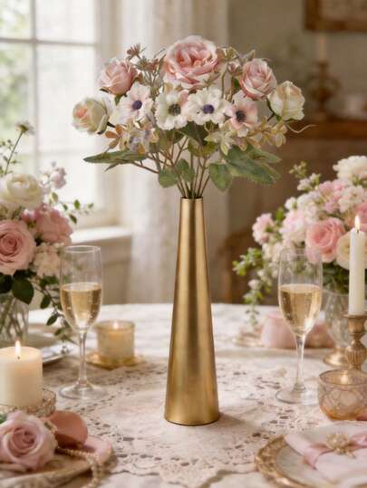 Bó hoa hỗn hợp hoa hồng và hoa anemone nhân tạo (1/3 bông), thích hợp trang trí phòng khách, bàn ăn, nhà nghỉ, cửa sổ cửa hàng, trang trí đám cưới, phong cách Pháp, phong cách sang trọng nhẹ nhàng, phong cách và các phong cách nhà khác, bữa tối dưới ánh nến, tiệc Giáng sinh, trang trí trung tâm bàn, trang trí sân vườn ngoài trời. Cũng có thể dùng làm quà tặng tân gia, quà cưới, quà kỷ niệm, quà sinh nhật, quà Ngày của Mẹ.