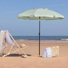 Beach Umbrella Portable Tilting Parasol Sun Shade With UV Protection - Sage - View 2