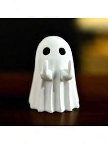 1pc Cute Ghost Decoration, Suitable For Halloween Landscape Desktop Decor Or Party Use - White - View 8