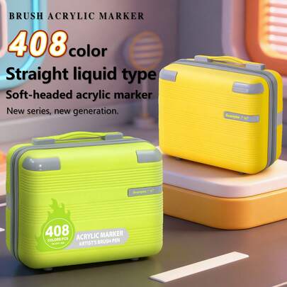 408/366/360 Colour Acrylic Marker Set, Soft Tip With Automatic Ink Control System, Strong Coverage For Doodling And Colouring, Suitable For Artists, DIY Crafts, Canvas, Wood, Glass, Rocks And Fabrics, Great For Back To School!