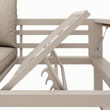 Modular Outdoor Sofa Set With Adjustable Backrest, Folding Armrests And Metal Ice Bucket, 10 Cm Thick Cushions For Terrace, Balcony, Poolside, Grey/Beige - 米色 - 查看 11