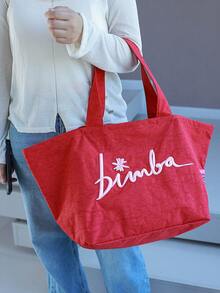 Túi mua sắm kiểu dáng mới, mềm mại, dung tích lớn, thiết kế họa tiết chữ cái, túi đeo vai đi biển kiểu dáng nghỉ lễ, túi đi biển, ba lô du lịch, ví nữ thường ngày, thích hợp cho đi làm, mua sắm, dự tiệc, đi học, du lịch. - Đỏ - Xem 6