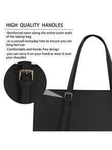 多功能手提包/笔记本电脑包/防水轻便皮革公文包，适用于15.6英寸笔记本电脑，商务办公公文包，大容量手提包/单肩包，专业办公工作包，带手拿包 - 彩色 - 查看 8