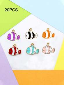 10件/20件/50件/100件 随机混色小丑鱼海洋手链项链耳环锌合金吊坠饰品DIY配件 - 小丑魚 - 查看 27