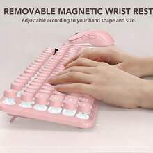 Aesthetic Pink LED Backlit Keyboard Mouse Combo, Ergonomic Tilt Angle, Kawaii Computer Peripherals ,Plug And Play For Home Office Gaming - 查看 3