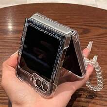 Wave Ripples 适用于三星 Galaxy Z Flip 7、Galaxy Z Flip 6、Galaxy Z Flip 5、Galaxy Z Flip 7FE 等型号的时尚透明波纹手机壳，兼容三星折叠屏手机。 - 無色 - 查看 4