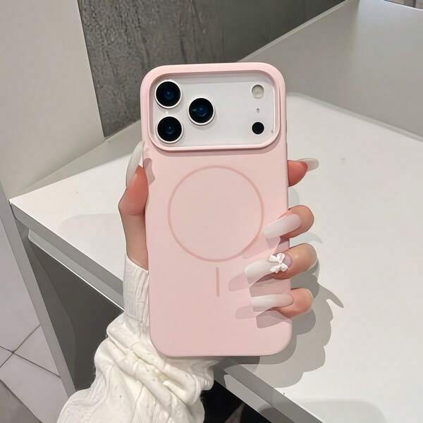 1 ốp lưng silicon mềm màu trơn bảo vệ điện thoại, có vòng chống trượt, tương thích với iPhone 17 Air, 16 Plus, 15 Pro, 14/13 Max.