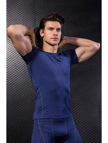 Men Workout Clothes - Navy Blue - View 2