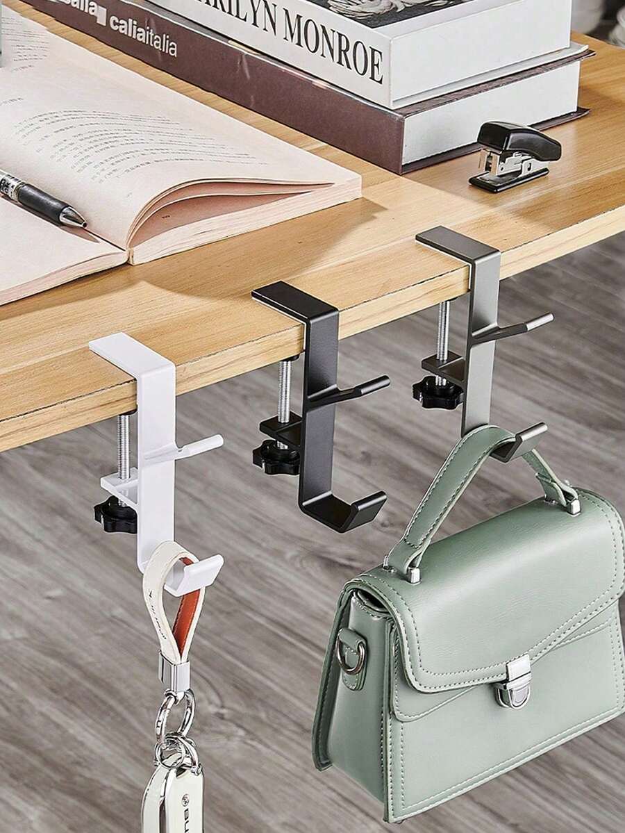 1 Gancho para mochila de estudiante, Gancho para bolsa de teléfono de escritorio y Ganchos portátiles y prácticos que se pueden instalar en el lateral y el borde de la mesa. Decoración navideña, regalo de Navidad, adornos navideños - Multicolor - Ver 1