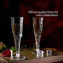 5/10/20/25/30/50/100pcs High Quality Reusable Champagne Flute Set, Suitable For Various Occasions Like Parties, Weddings, Birthdays, Valentine's Day, Mother's Day (Champagne Flute, Party Cup, Birthday Cup) - View 5