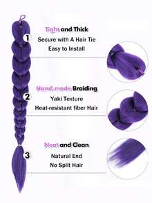 Băng đô co giãn màu tím 26 inch, tóc giả cosplay anime, kiểu tóc đuôi ngựa, phù hợp cho nữ. - Nhiều màu - Xem 5