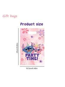 asmodee Lilo And Stitch Cartoon Character Stitch Pattern Party Gift Bags, Suitable For Cookies, Candies, Stitch Themed Birthday Parties, Holiday Supplies Paper Bags, Gift Bags For Various Themed Parties - A - View 6