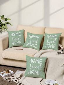 Bộ 1/2/4 vỏ gối vuông in họa tiết nhà cửa, vỏ gối họa tiết gia đình (không bao gồm ruột gối), chất liệu thân thiện với da, đồ dùng phòng ngủ, phù hợp cho phòng khách, phòng ngủ, ghế sofa, xe hơi, mọi mùa, quà tặng ngày lễ. - Nhiều màu - Xem 8