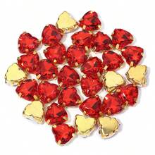 30pcs/Pack Stainless Steel Gold Base Acrylic Peach Heart-Shaped Four-Hole Claw Rhinestones, Fashion Elegant Gift Accessories, Suitable For Bags, Bracelets, Hair Accessories, DIY Jewelry Making Fasteners - Four-hole Claw Drill - View 25