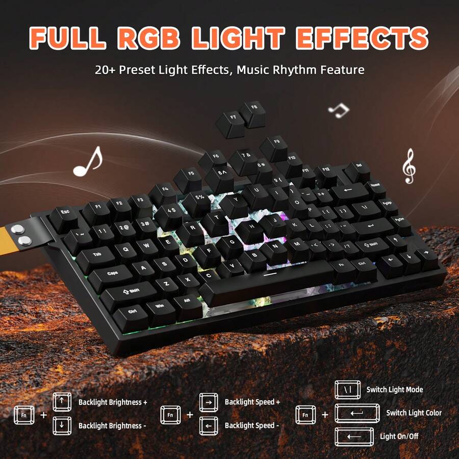 ATTACK SHARK R82 HE Rapid Trigger Wired Mechanical Gaming Keyboard TKL NKRO With 8K Polling,0.005mm RT Accuracy,256K Scan Rate,5 Layer Sound Damped,Hall Effect Magnetic Switch,Driver