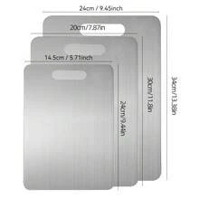 1pc Stainless Steel Double-Sided Anti-Mold Cutting Board For Home Use - Silver - View 15