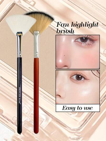 Princess Rose PrisessRose 新款扇形高光刷，专为轮廓修饰而设计，这款专业化妆工具超级柔软，非常适合提亮和晕染面部。