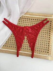 Customized Name Thong, Sparkling Crystal Letters, G-Strand, T-Shaped Shoulder Strap Open Cut Underwear, Couple Customized Sexy Bikini Gift, Personalized Women's Underwear, Wife/Best Friend Exclusive Thong - Birthday/Valentine's Day/Anniversary/Holiday Gift - Đỏ - Xem 11