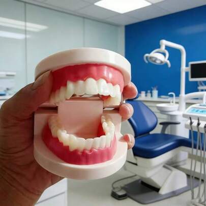 1 mô hình răng giả sáng tạo, mô hình răng dễ thương dùng để giảng dạy, luyện tập đánh răng, mô hình chăm sóc răng miệng.